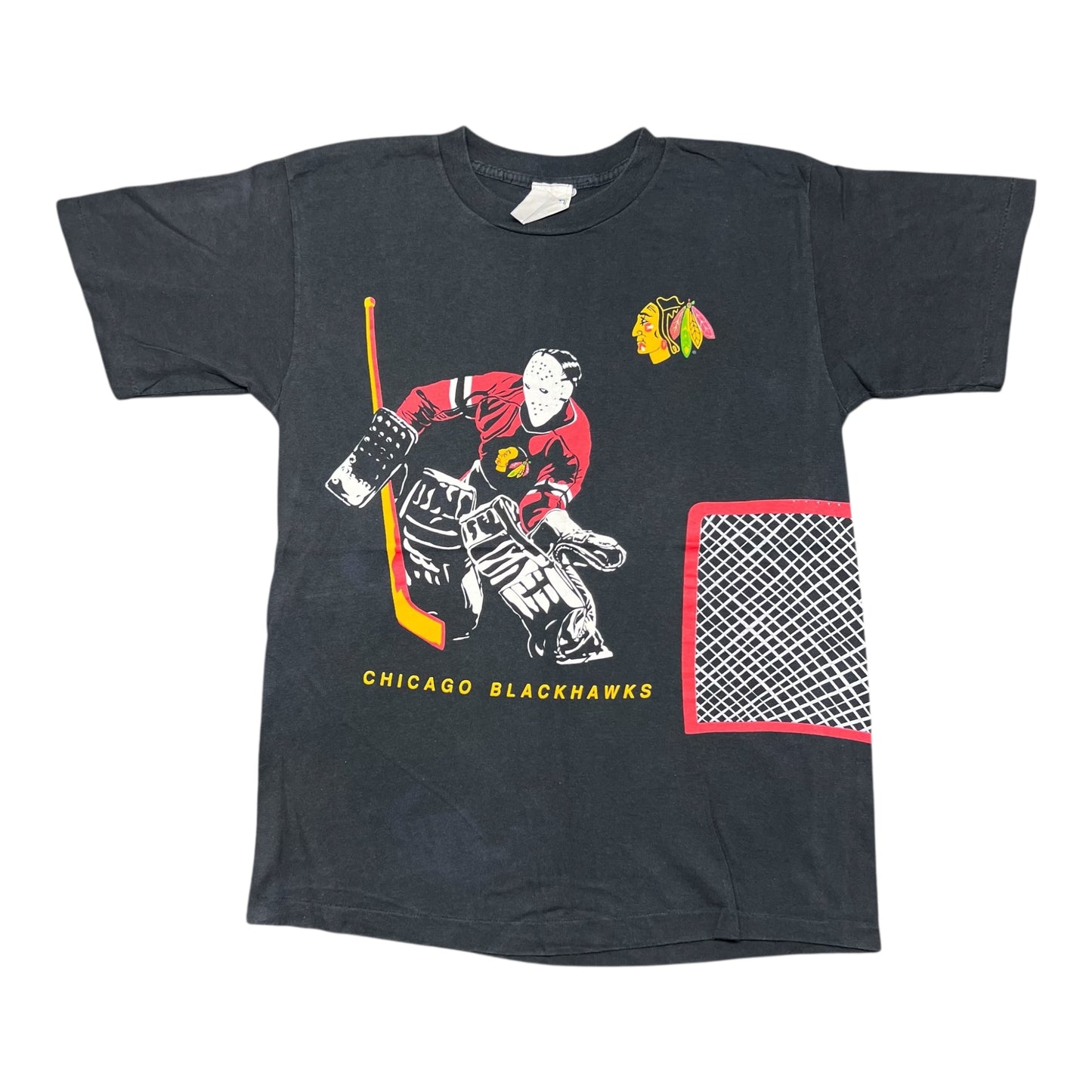 Vintage 90s CCM Chicago Blackhawks Hockey Goalie Wraparound Tee L