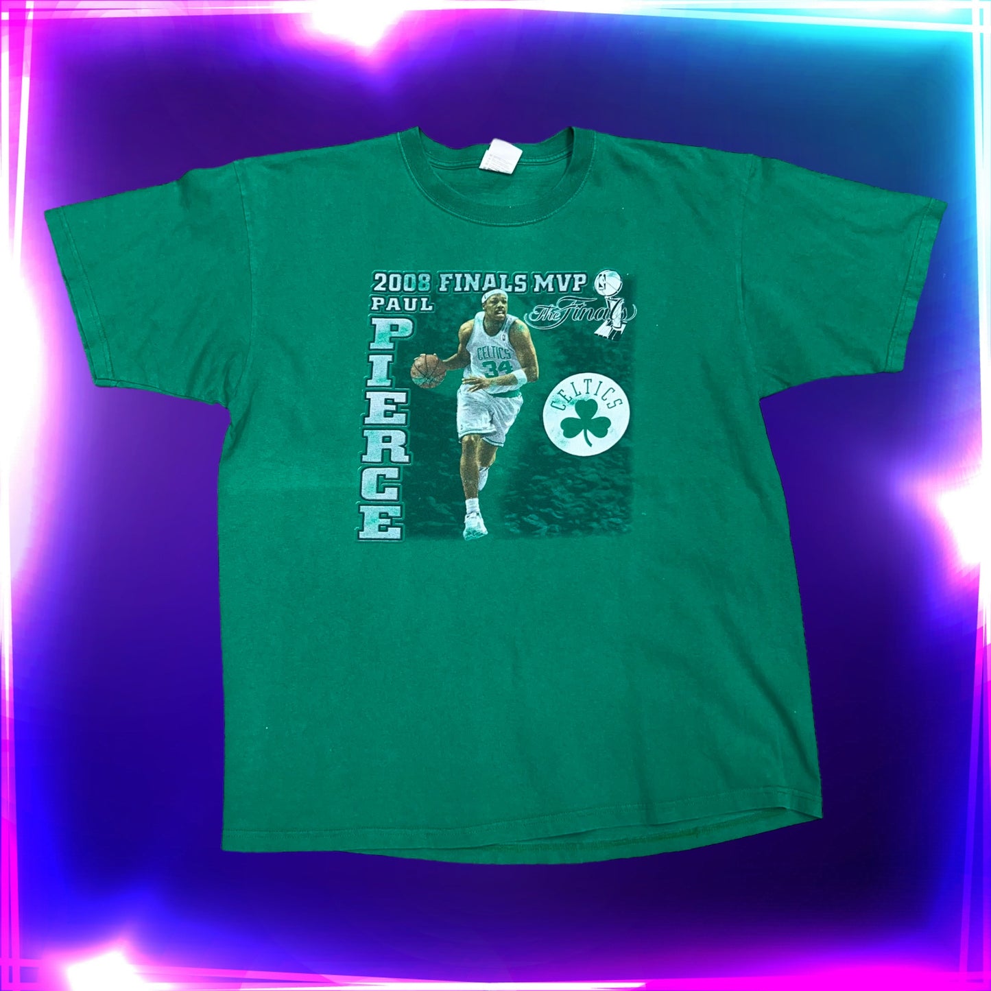 Vintage 2008 Boston Celtics Paul Pierce Finals MVP Player Tee XL