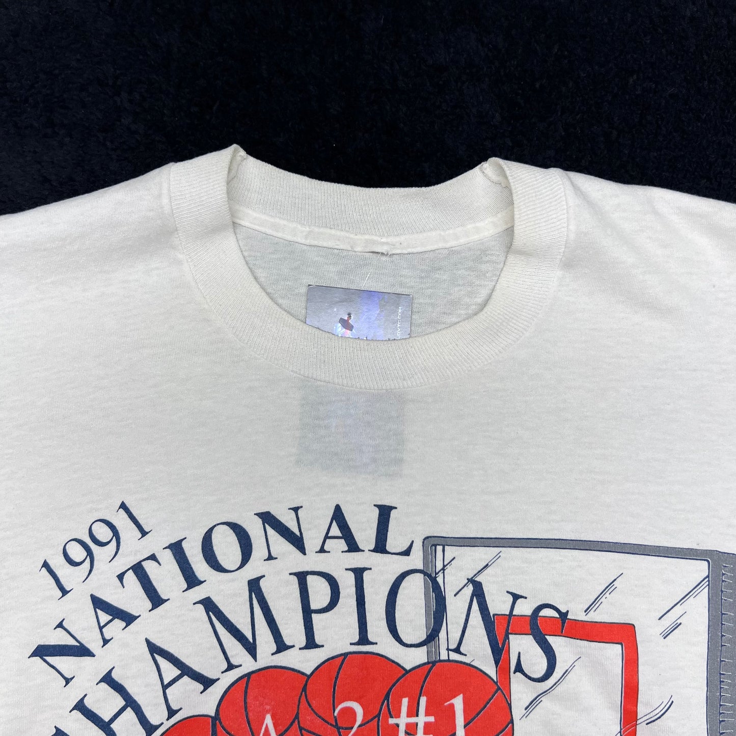 Vintage 1991 National Champions Duke University Blue Devils Basketball Tee L