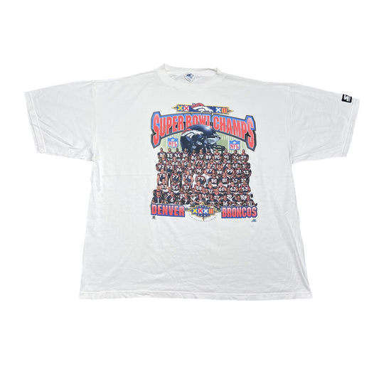 Vintage 90s Starter Denver Broncos Super Bowl Champions Team Photo Tee XXL