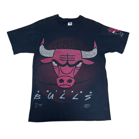 Vintage 1993 Changes NBA Chicago Bulls Basketball Puff Print Tee L