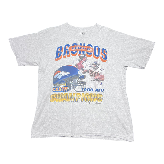 Vintage 1999 Super Bowl XXXIII AFC Champions Denver Broncos Player Tee XL