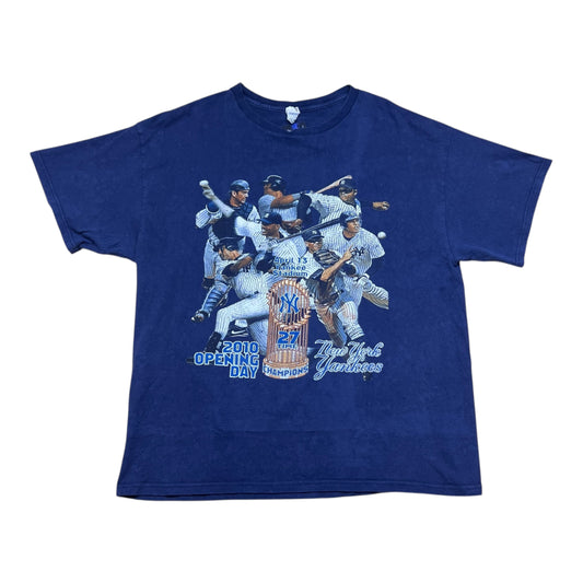 Vintage 2010 Opening Day New York Yankees Navy Blue Tee XL