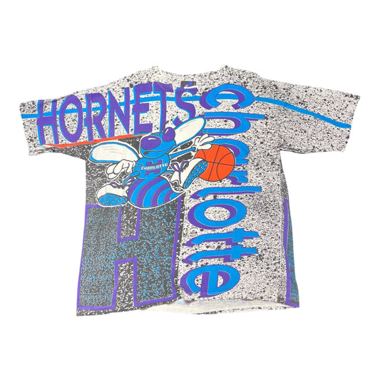 Vintage 90s Magic Johnson Tag Charlotte Hornets Basketball AOP Tee XL