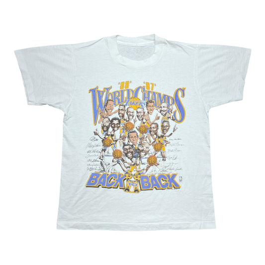 Vintage 1988 Los Angeles Lakers Back to Back Champions Caricature Tee S