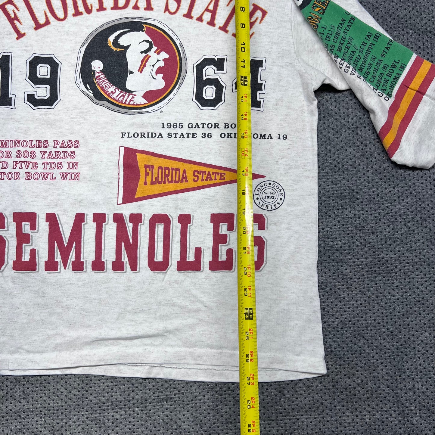 Vintage 90s Long Gone University Of Florida State Seminoles Football Tee L