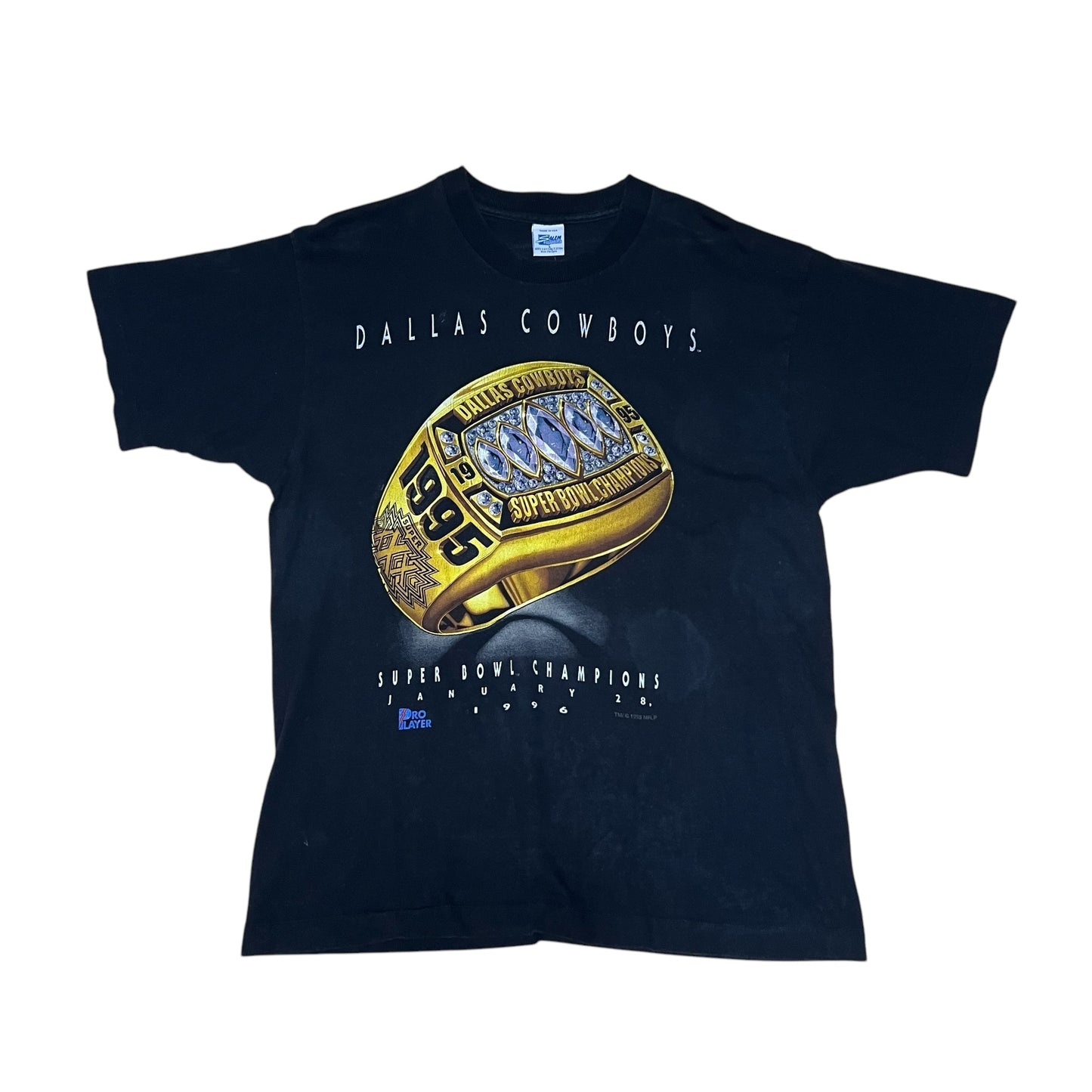 Vintage 1995 Salem NFL Super Bowl XXX Championship Ring Dallas Cowboys Tee L