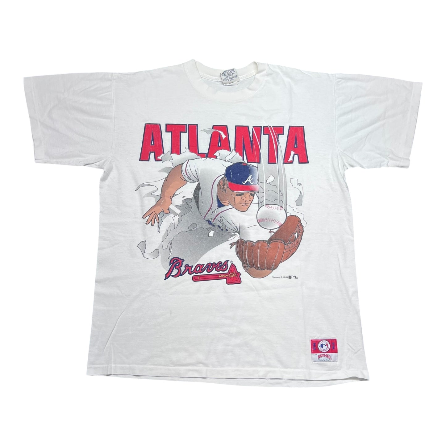 Vintage 90s Nutmeg Atlanta Braves Baseball Breakthrough Tee XL