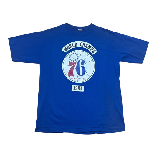 Vintage 1983 NBA Finals World Champions Philadelphia 76ers Tee L