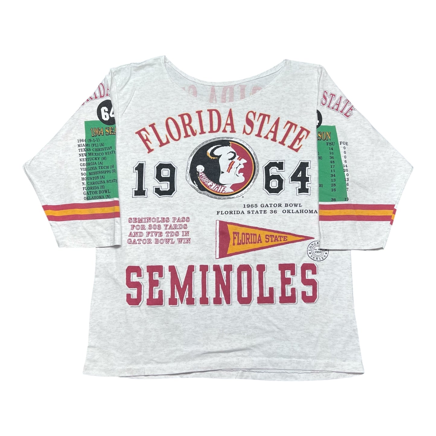 Vintage 90s Long Gone University Of Florida State Seminoles Football Tee L