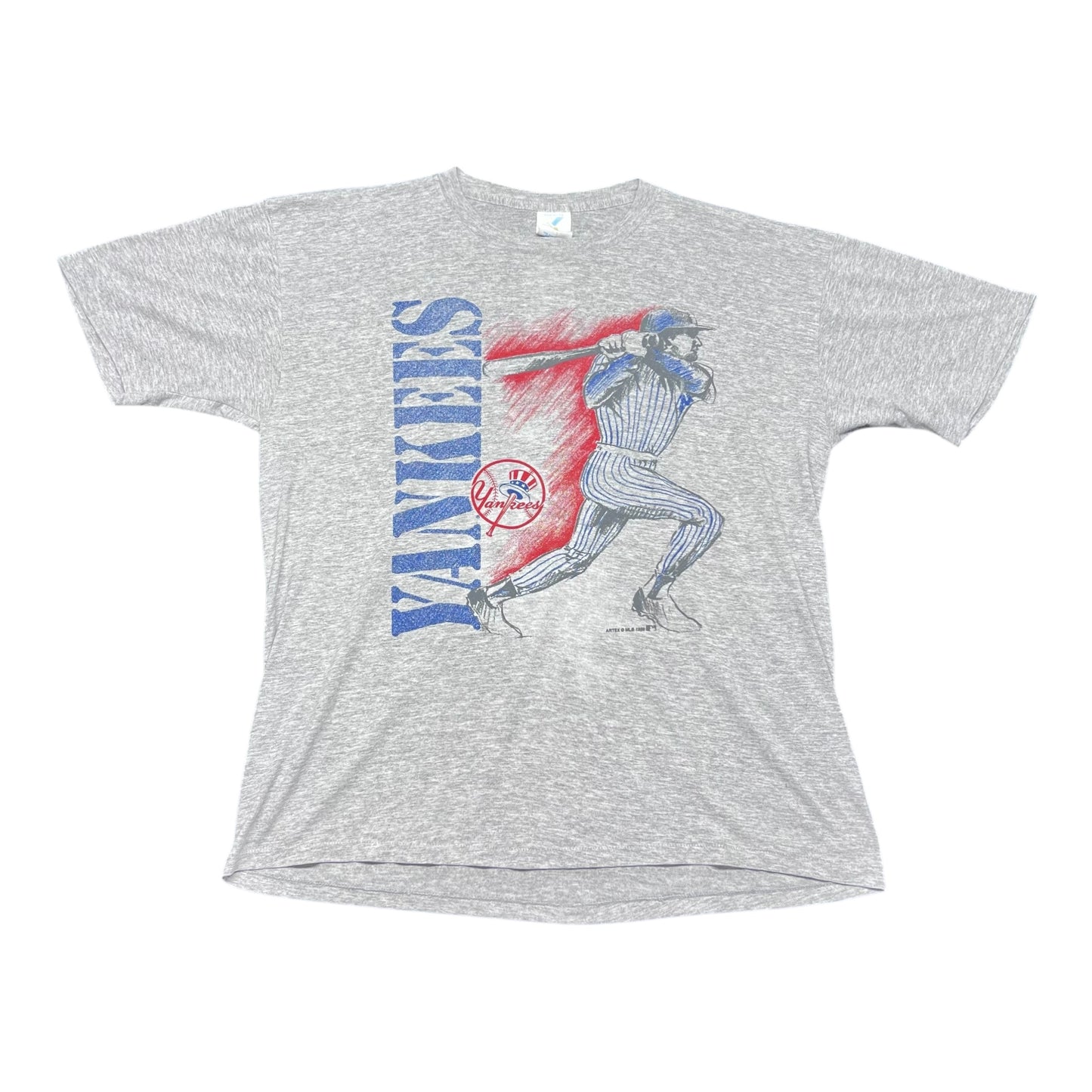 Vintage 1989 MLB New York Yankees Baseball Player Tee L