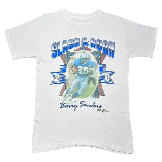 Vintage 90s Detroit Lions Barry Sanders Slash & Burn Player Tee L