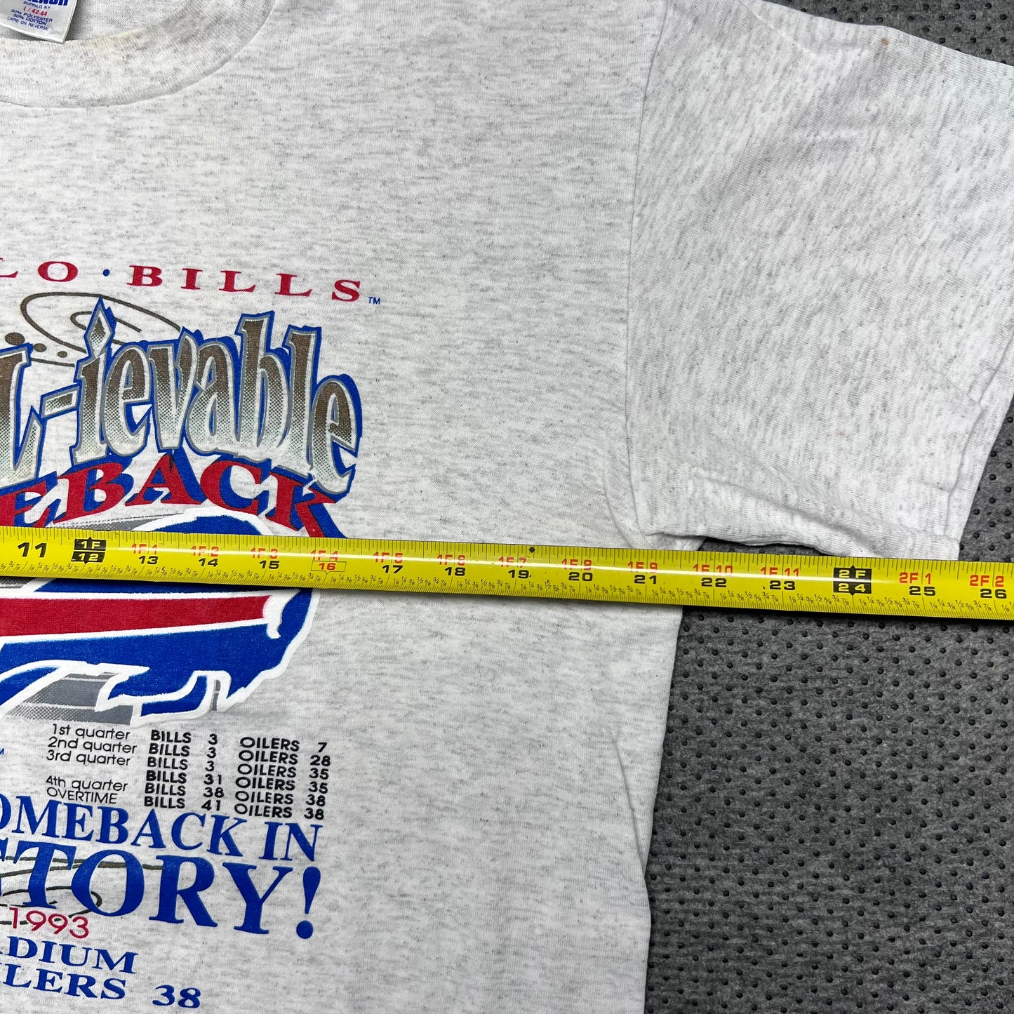 Vintage 1993 Buffalo Bills “Greatest Comeback In NFL History” Tee L