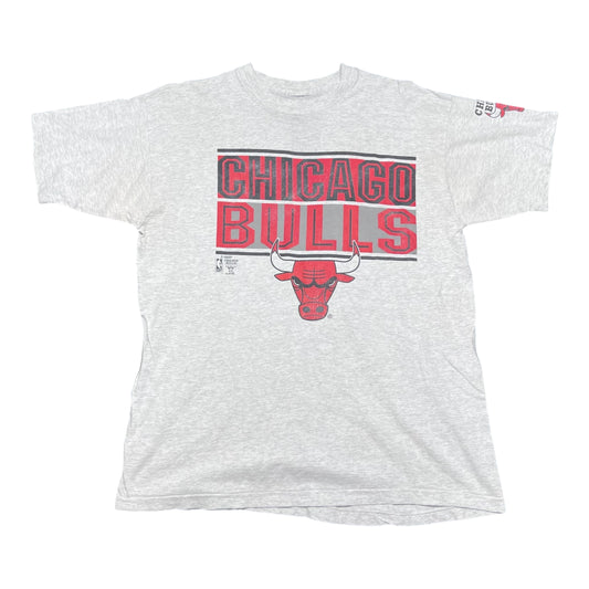 Vintage 90s NBA Chicago Bulls Basketball Box Logo Tee L