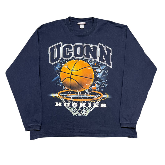 Vintage 00s University Of Connecticut Huskies Shattered Backboard Long Sleeve Tee XL