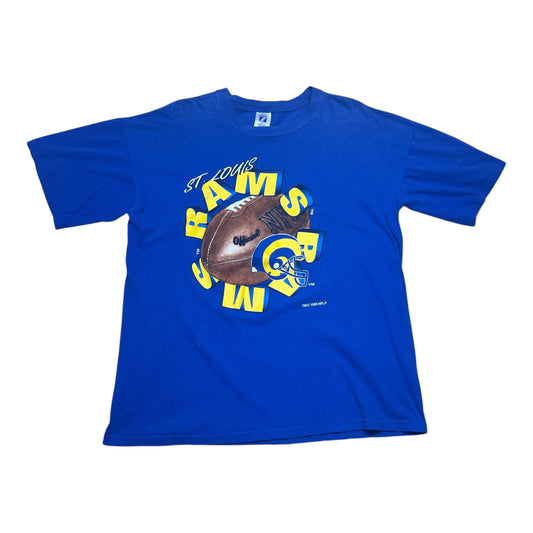 Vintage 1996 Logo 7 St. Louis Rams Football Tee XL