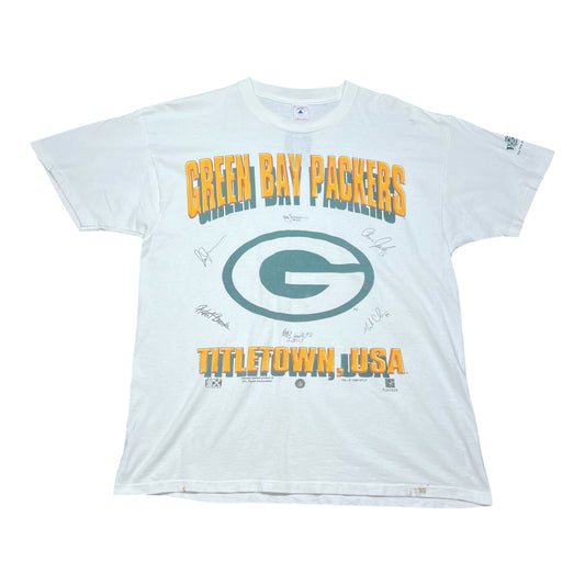 Vintage 1996 Delta Green Bay Packers “TITLETOWN, USA” Signatures Tee XL