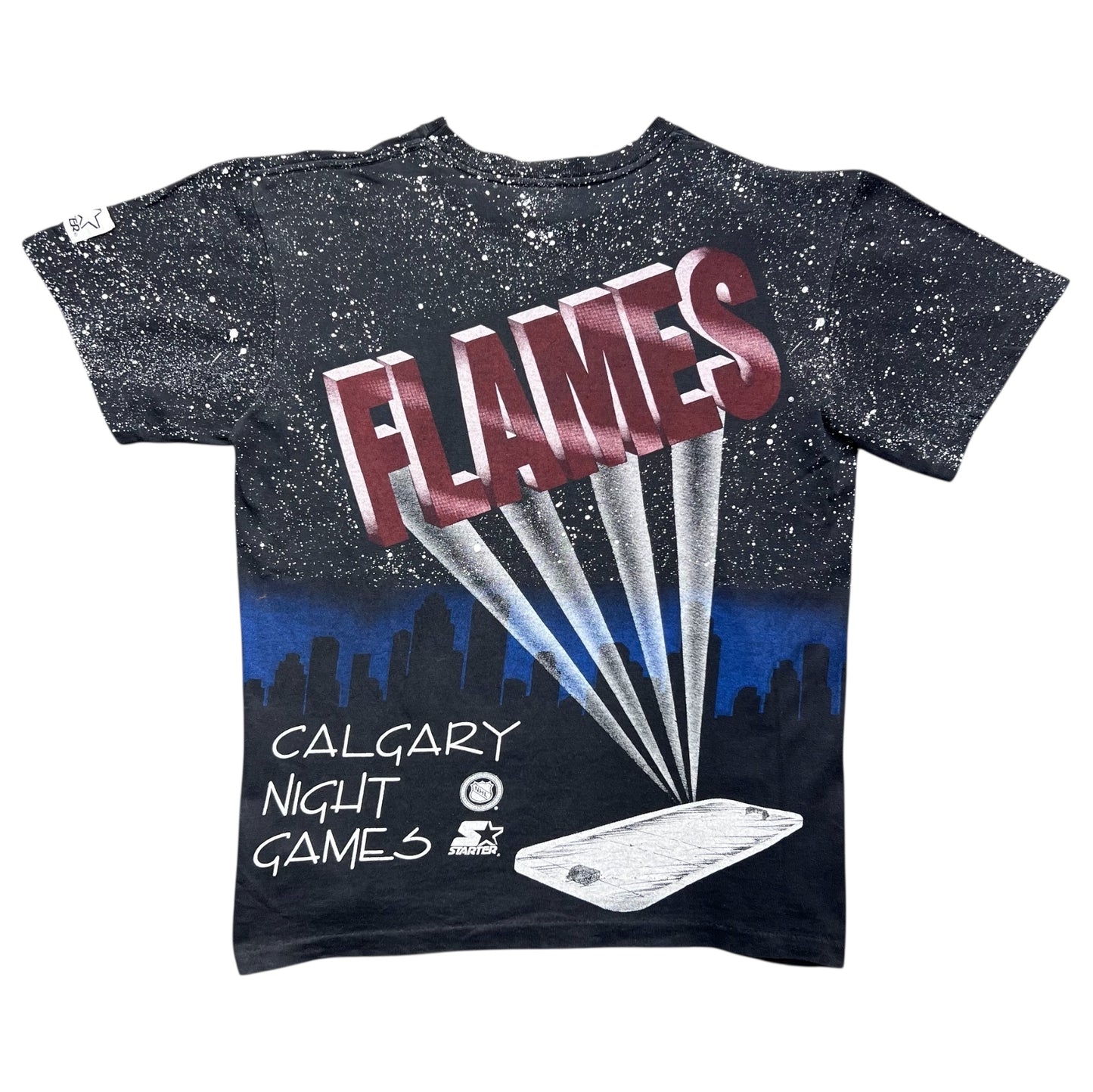 Vintage 90s Starter Calgary Flames Hockey Night Games AOP Tee M