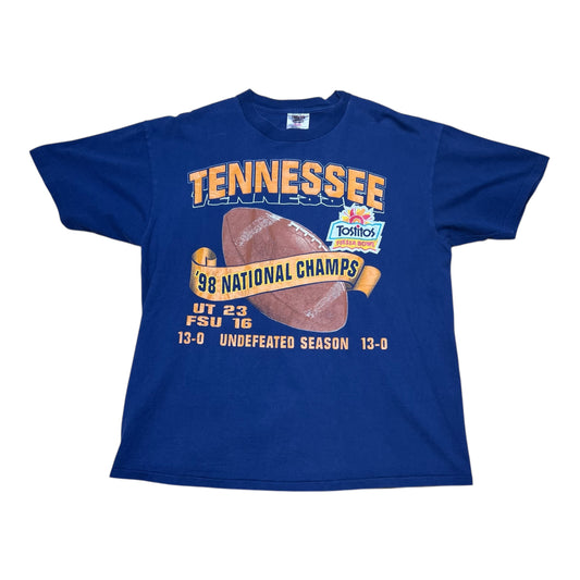 Vintage 1998 National Champions Tennessee Volunteers Navy Blue Tee XL