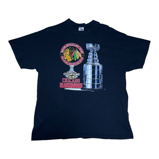 Vintage 00s NHL Stanley Cup Champions Chicago BlackHawks Trophy Tee XL