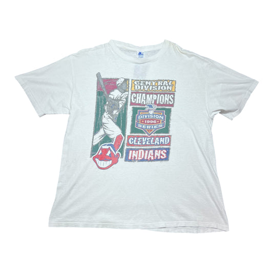 Vintage 1996 Starter MLB Central Division Champs Cleveland Indians Tee XL