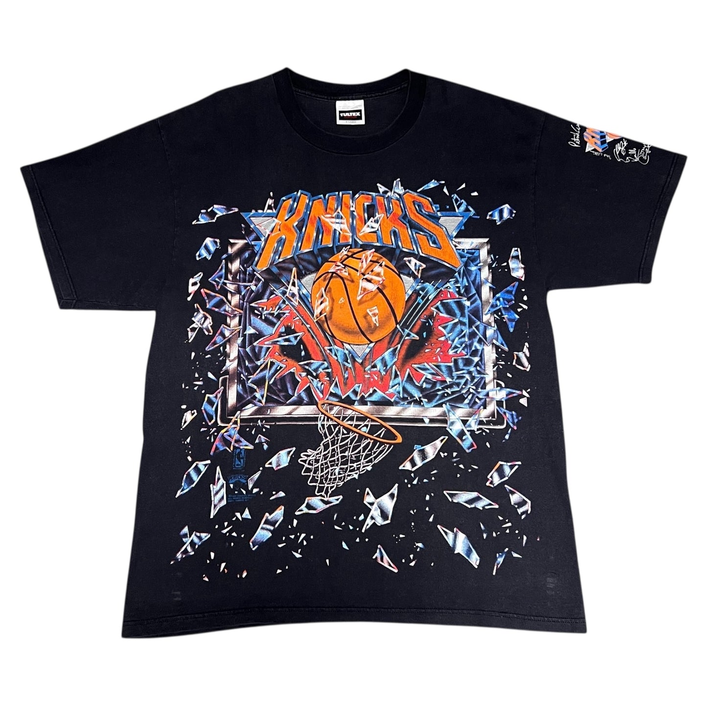 Vintage 90s New York Knicks Shattered Backboard Basketball Tee XL