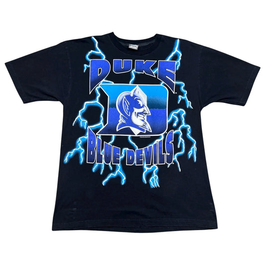Vintage 90S Duke University Blue Devils Lightning American Thunder Tee XL