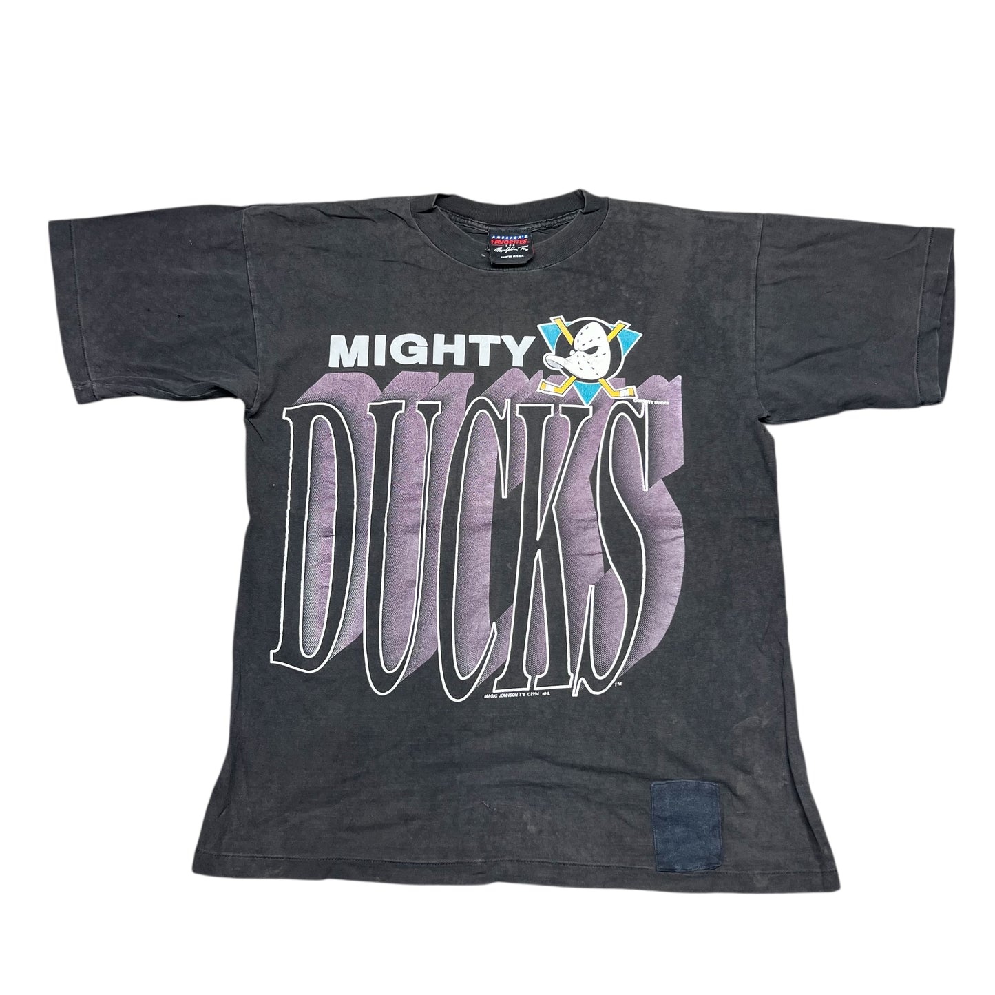 Vintage 1994 Magic Johnson Tag Mighty Ducks Anaheim Hockey Tee M