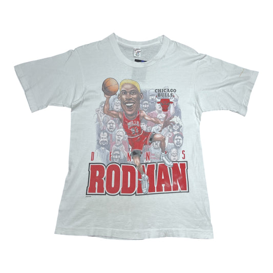 Vintage 90s NBA Chicago Bulls Dennis Rodman Caricature Tee M