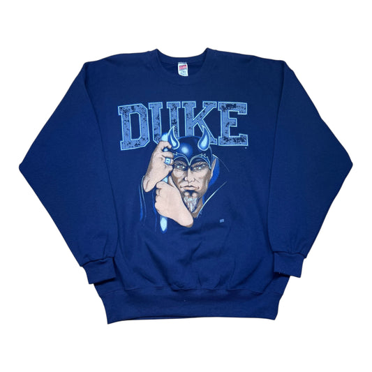 Vintage 90s Soffe NWT Duke University Blue Devils Realistic Navy Blue Sweatshirt XL
