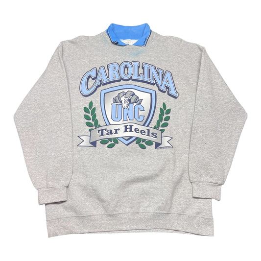 Vintage 90s North Carolina University Tar Heels Shield Collared Sweatshirt XXL
