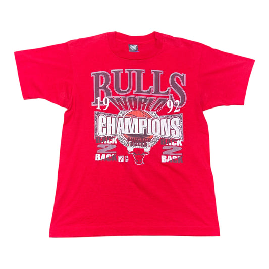 Vintage 1992 Chicago Bulls World Champions Back 2 Back Tee L