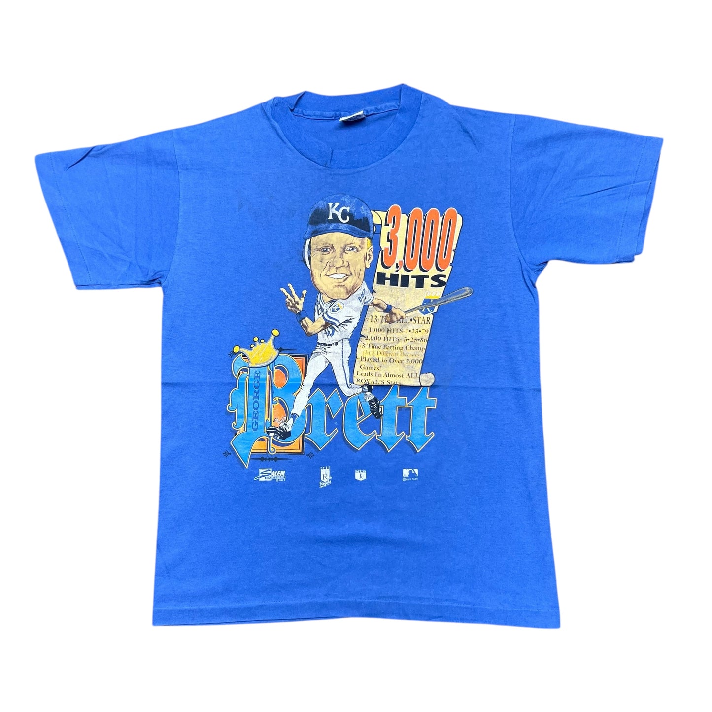 Vintage 1992 Salem Kansas City Royals Brett George Caricature Tee L