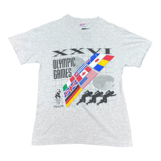 Vintage 1996 Atlanta Georgia Olympic Games XXVI Flags Tee M