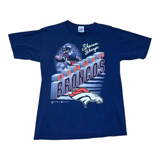 Vintage 1997 Navy Blue NFL Denver Broncos Shannon Sharpe Tee L