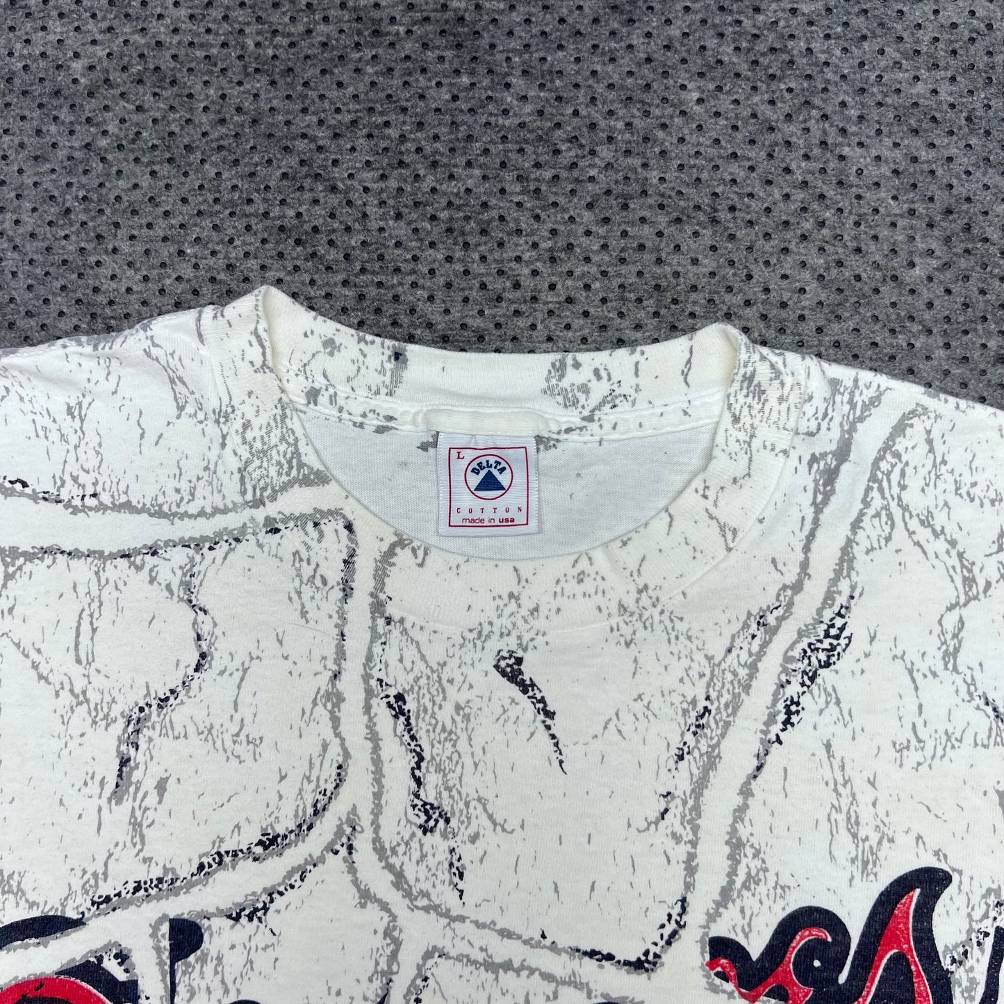 Vintage 90s Atlanta Braves Baseball Chop AOP Double Sided Tee L