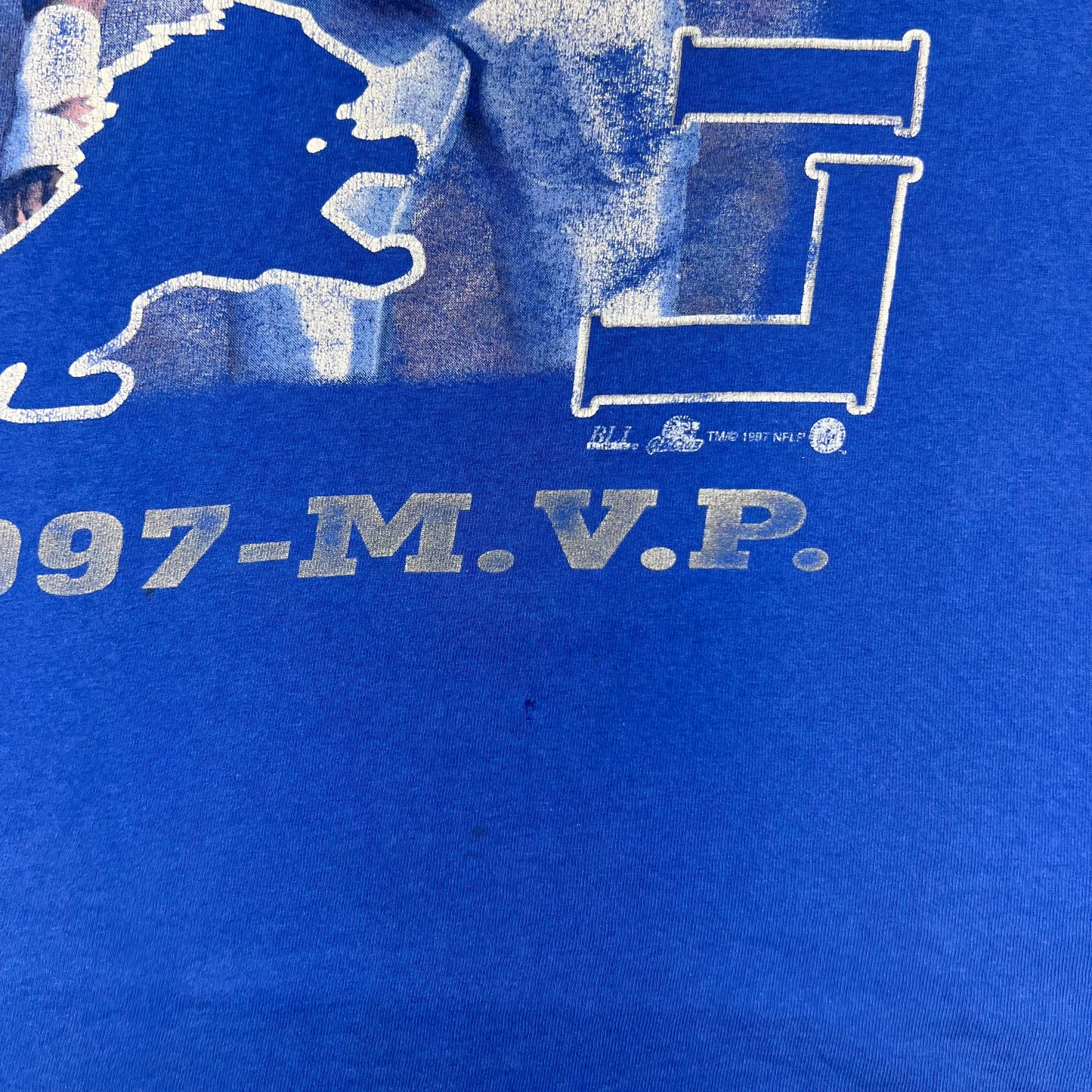 Vintage 1997 Detroit Lions Barry Sanders MVP Football Player Tee XL