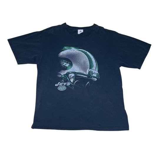 Vintage 00s NFL New York Jets Football Helmet Tee XL