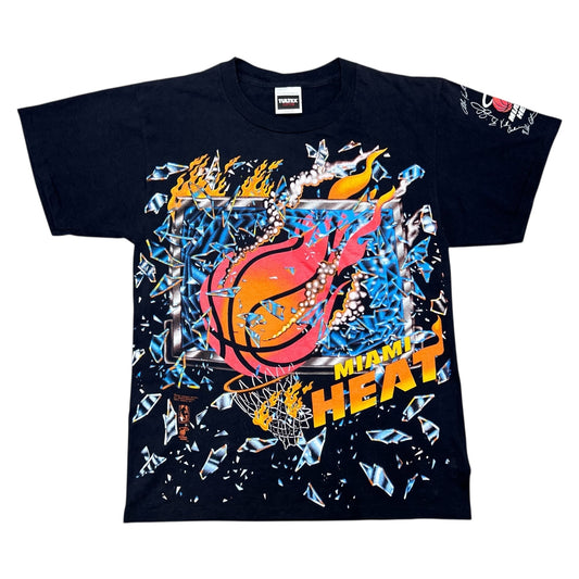 Vintage 1992 Miami Heat Basketball Shattered Backboard Tee M